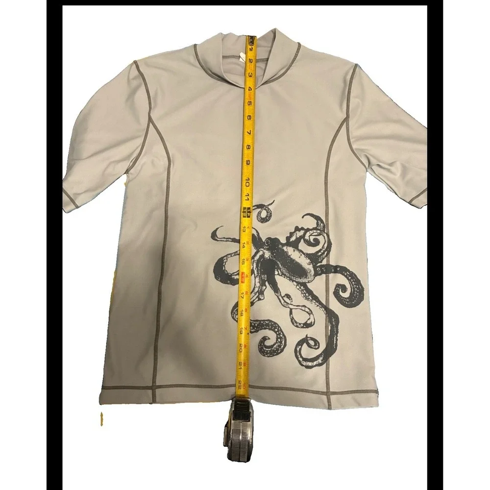 Mossimo Supply Co Boys Gray Octopus Rash Guard Swim Shirt Size Large 12/14